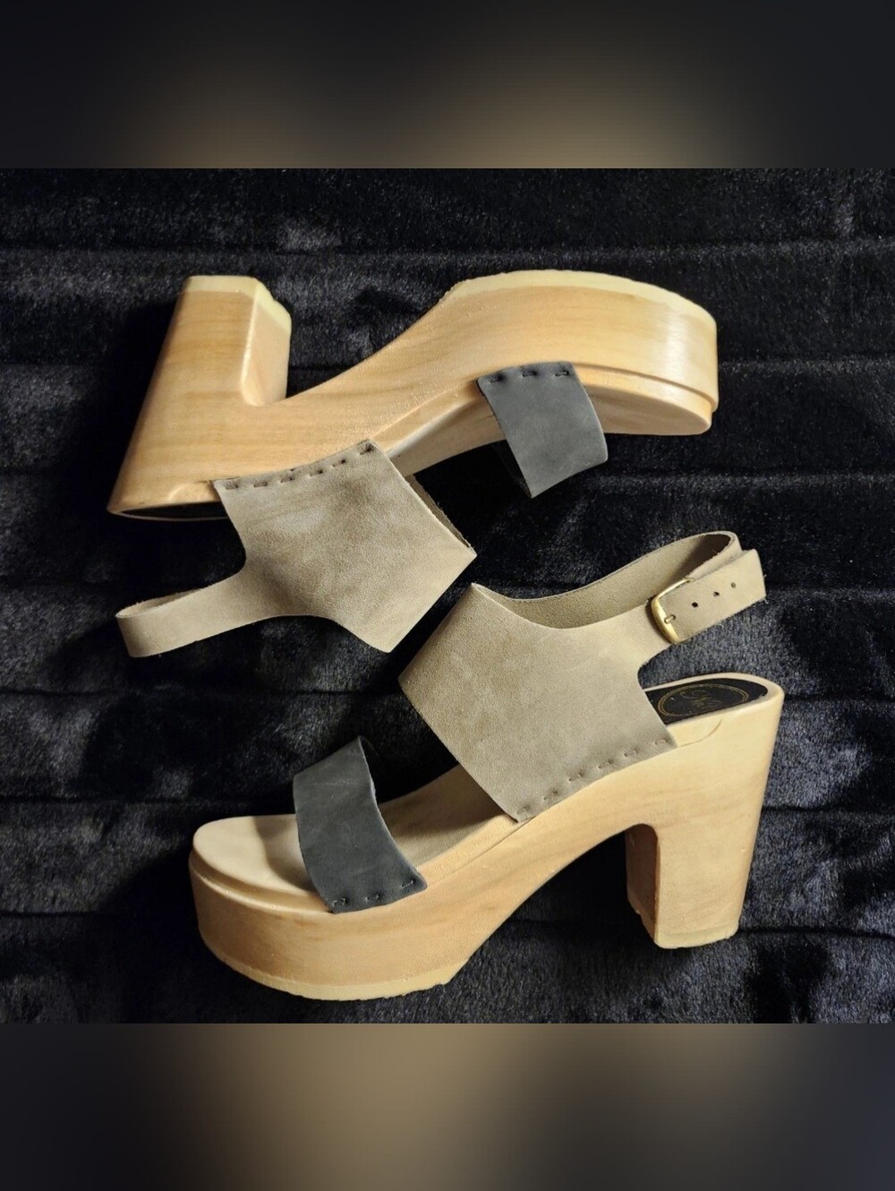 No. 6 Store Womens Two Strap Foam Colorblock Clog Platform Sandal sz38 (7.5-8.5)
